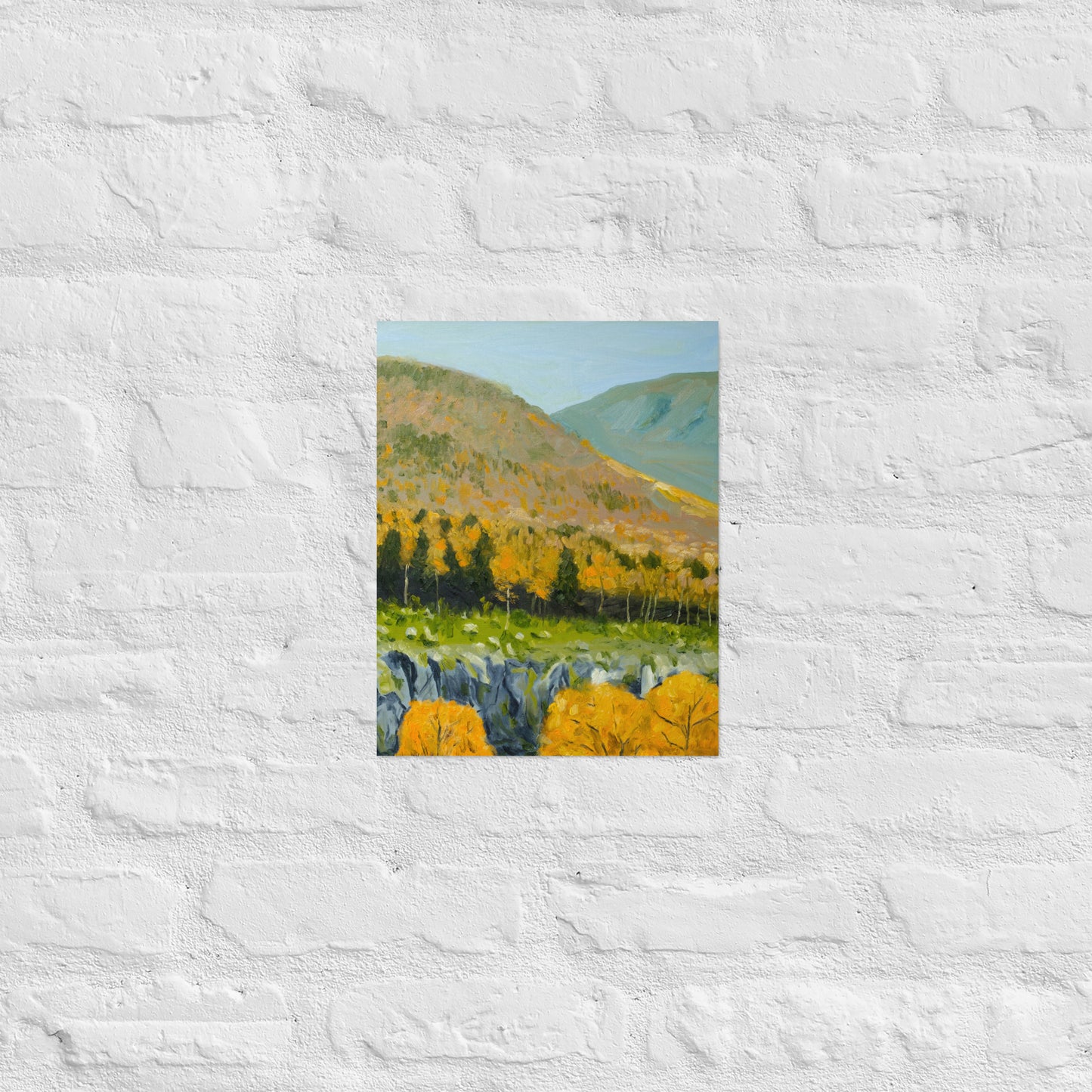Cliff and aspen trees