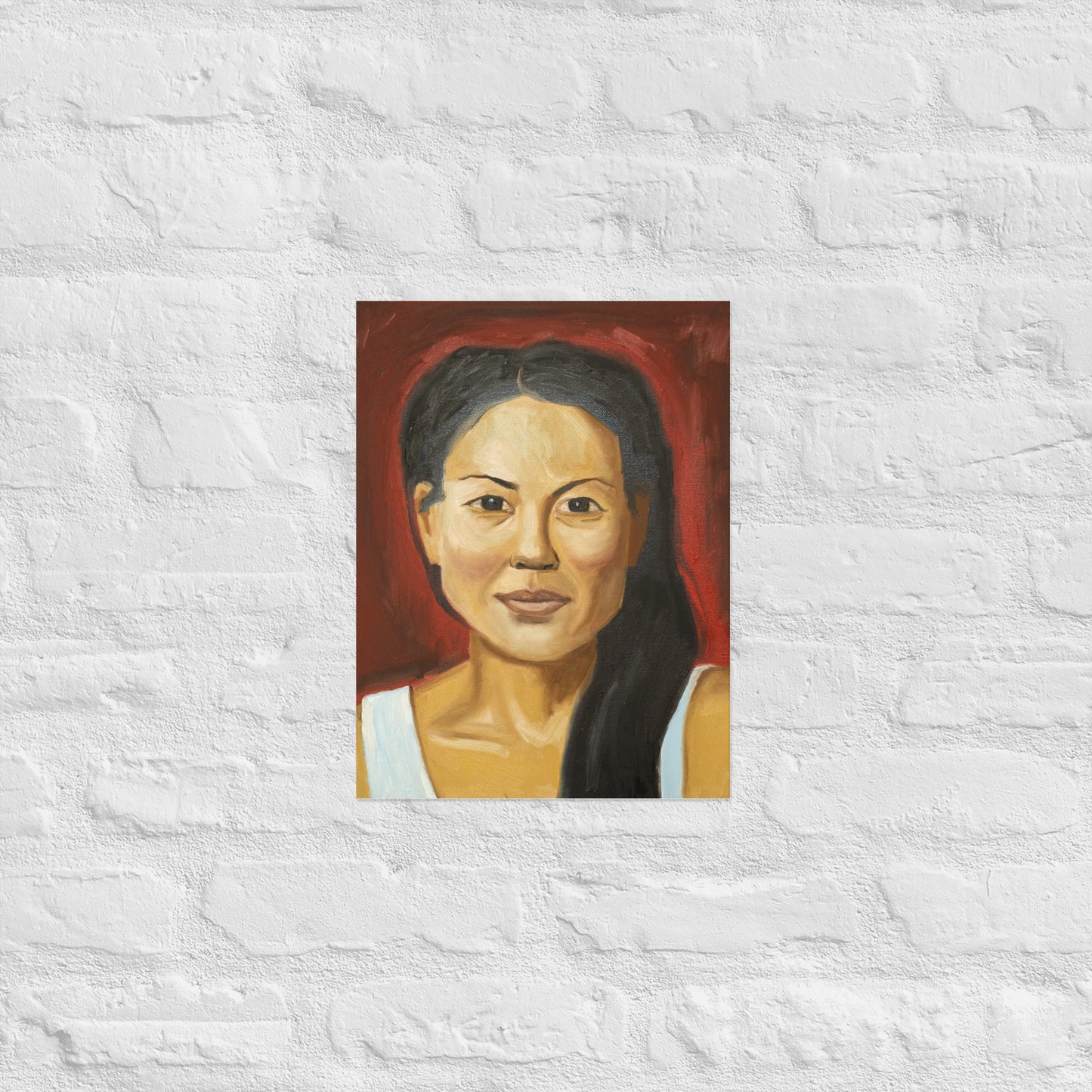 Young woman in red