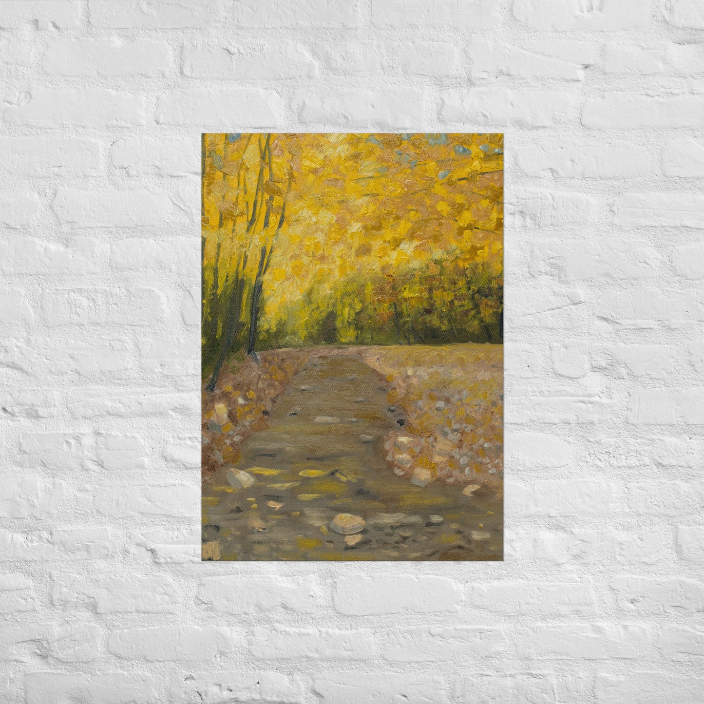 Stream and yellow leaves