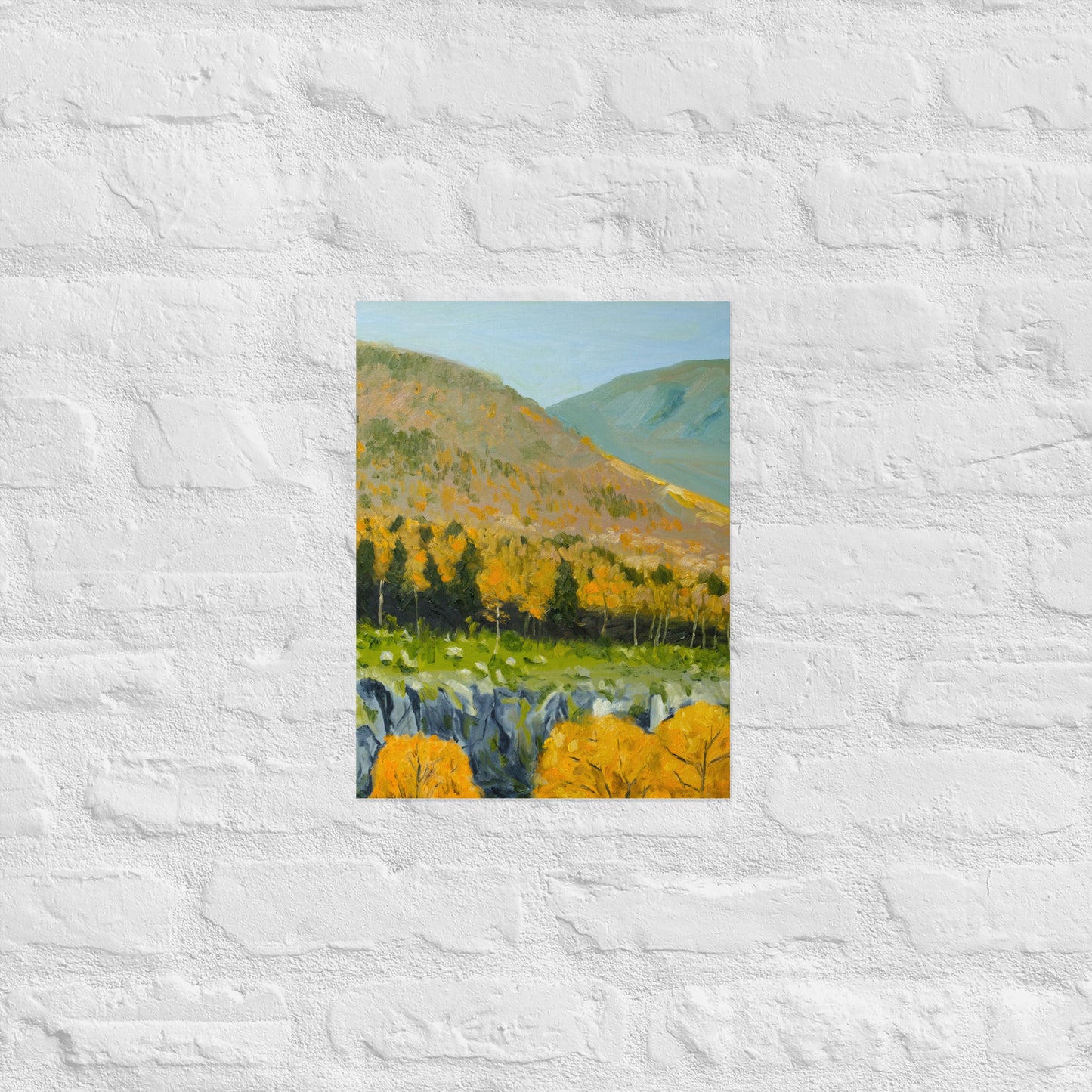 Cliff and aspen trees