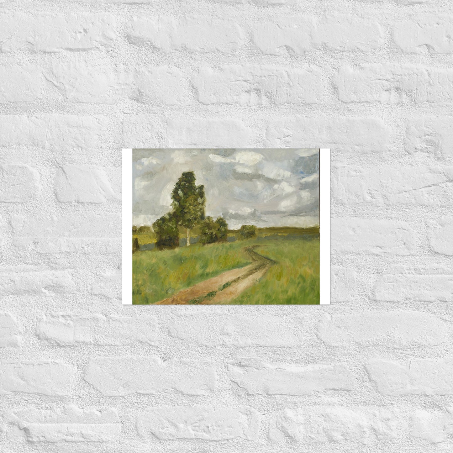 Dirt road in field