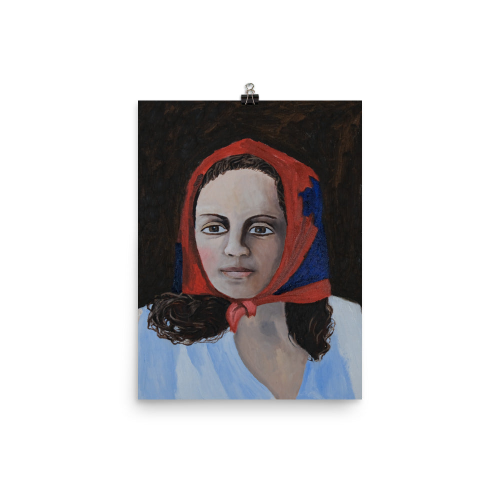 Woman with scarf