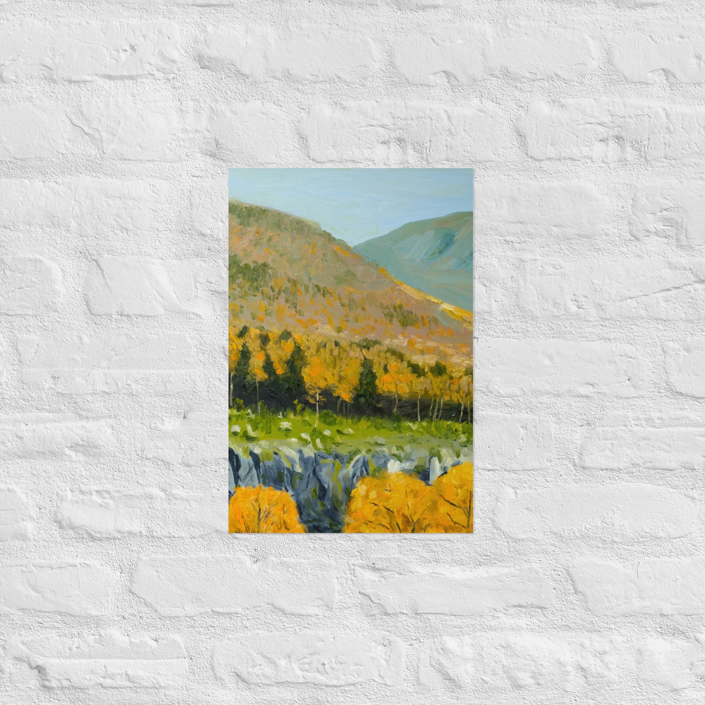Cliff and aspen trees