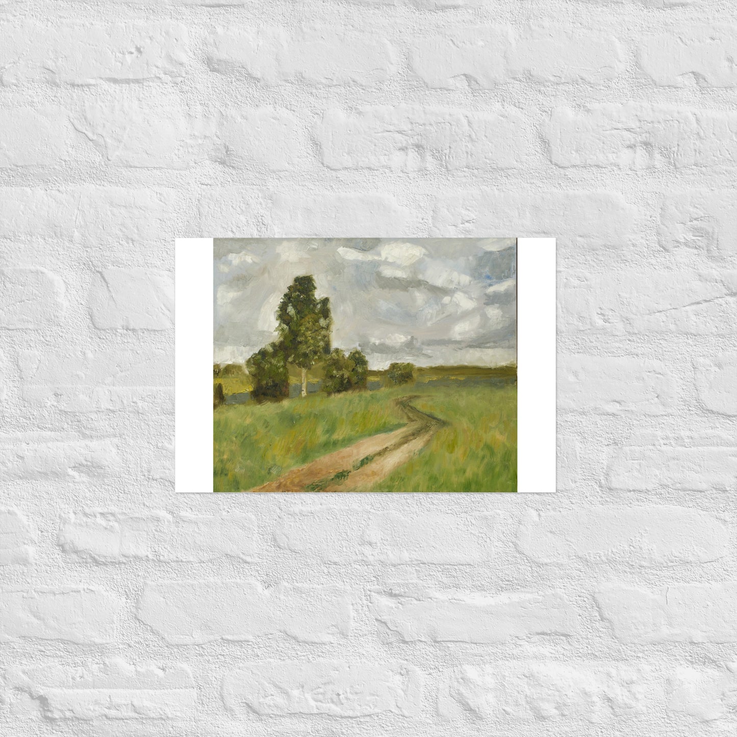 Dirt road in field