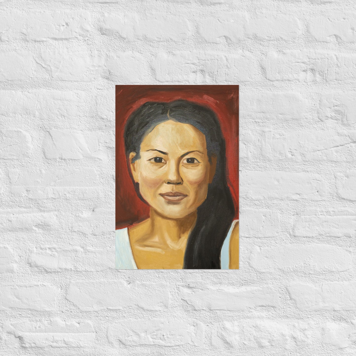 Young woman in red
