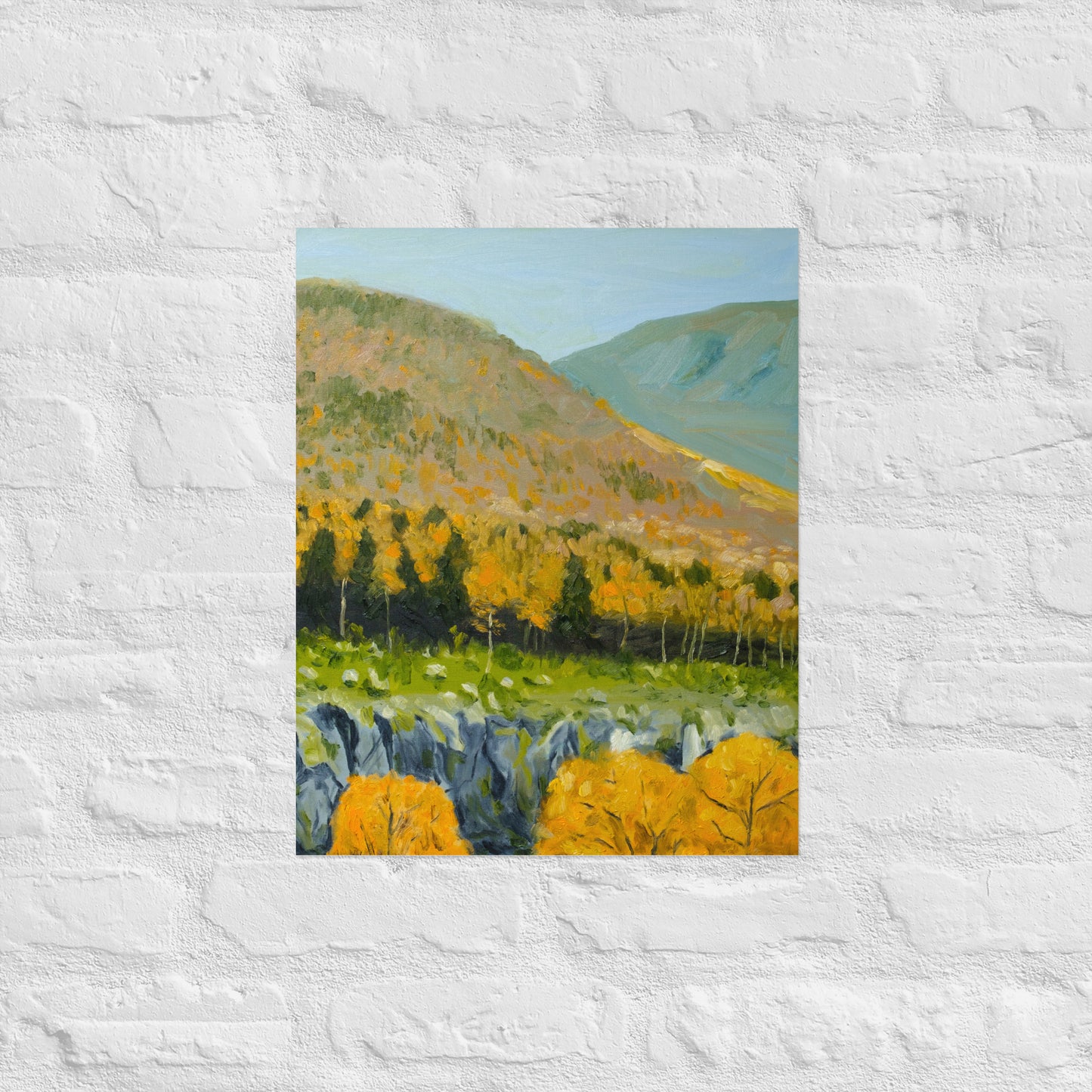 Cliff and aspen trees