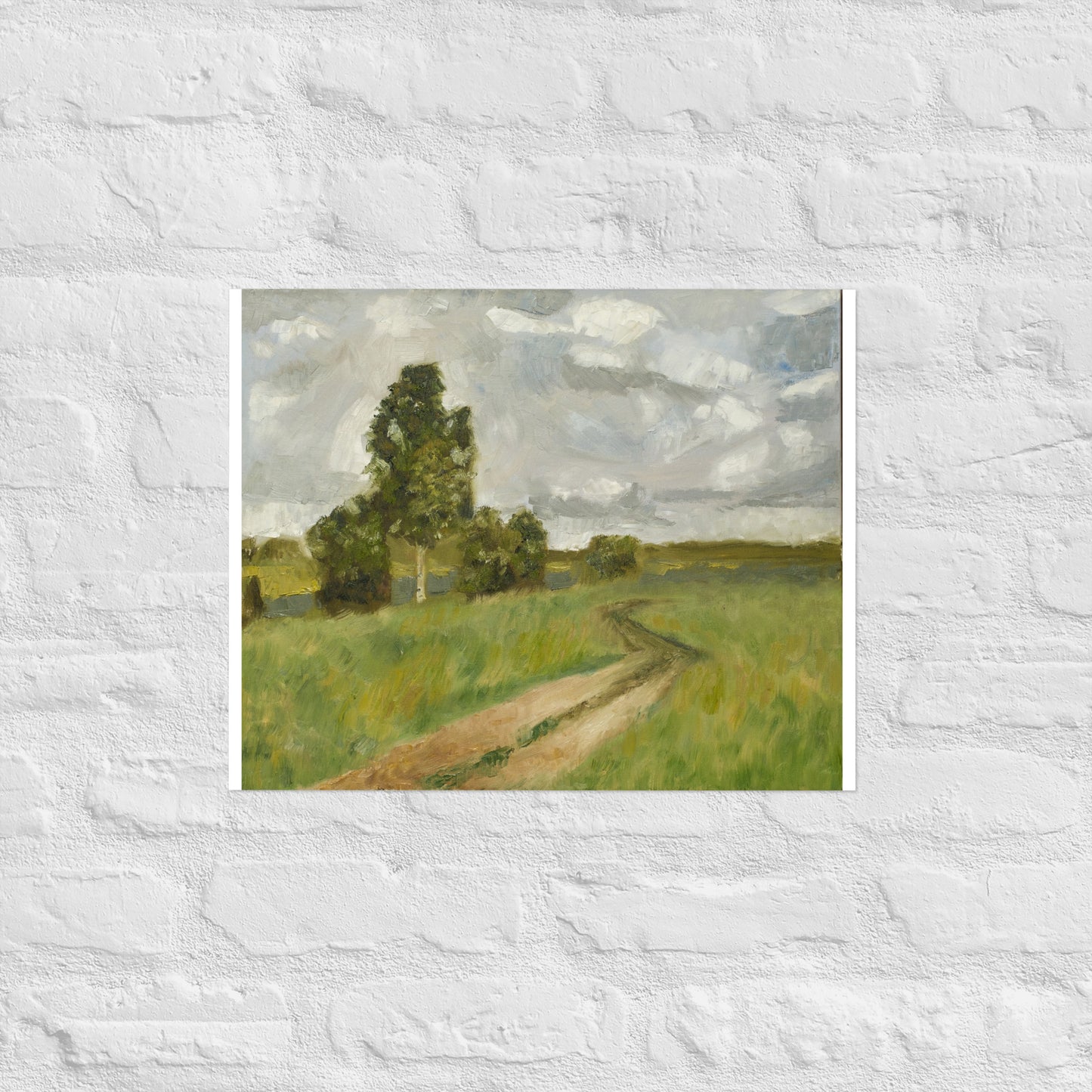 Dirt road in field