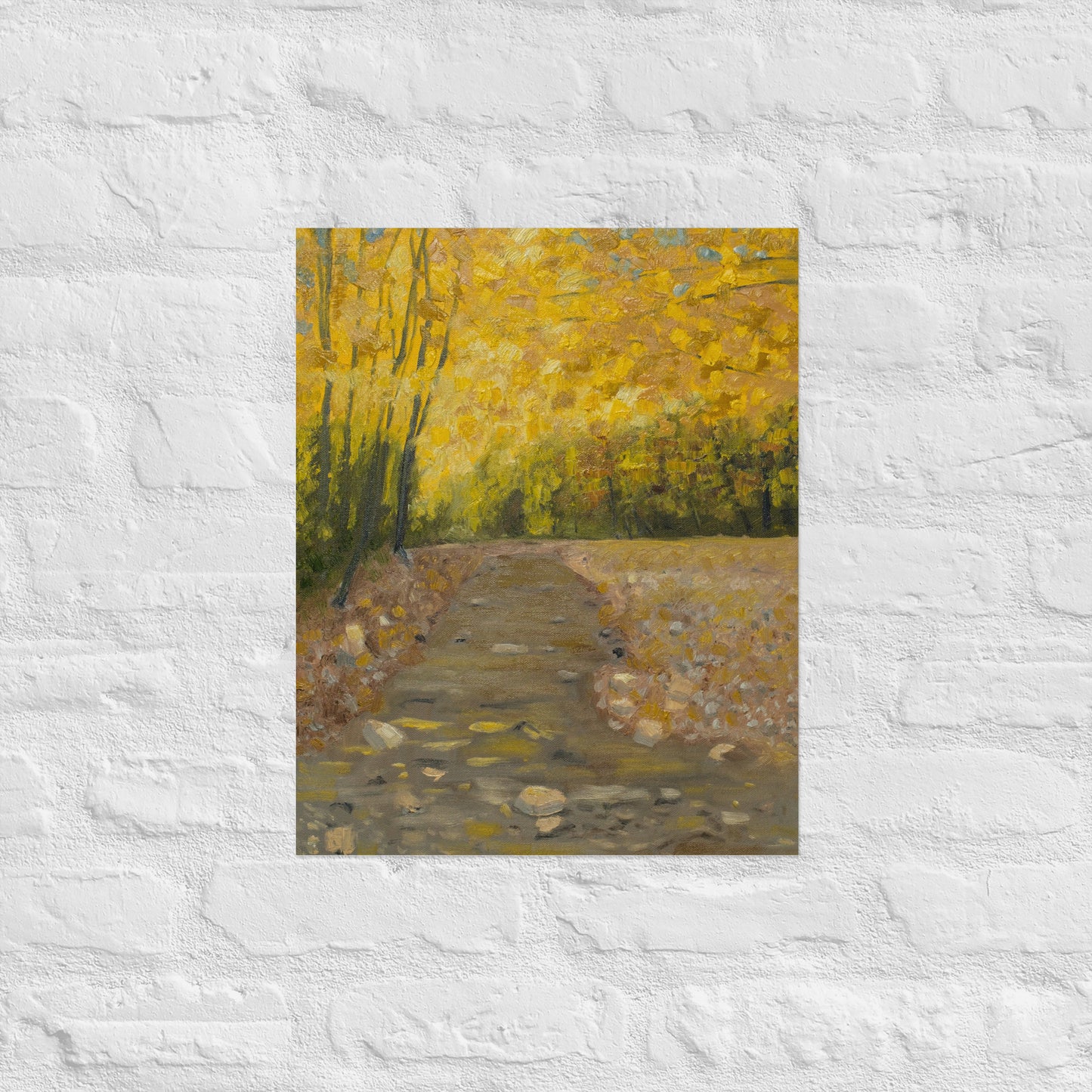 Stream and yellow leaves