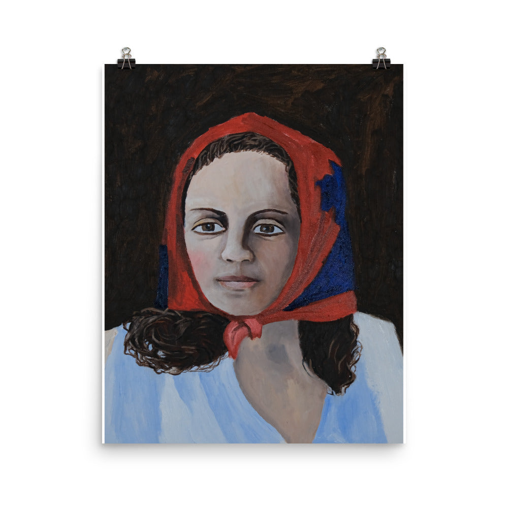 Woman with scarf