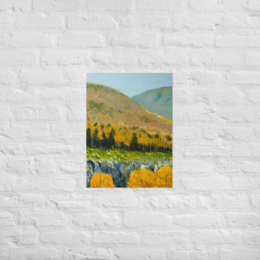Cliff and aspen trees