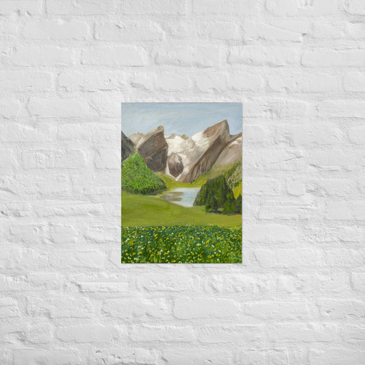 Mountains with lake