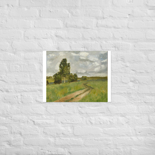 Dirt road in field