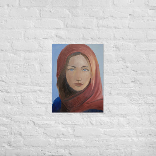 Young woman with head scarf