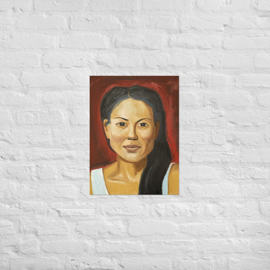 Young woman in red