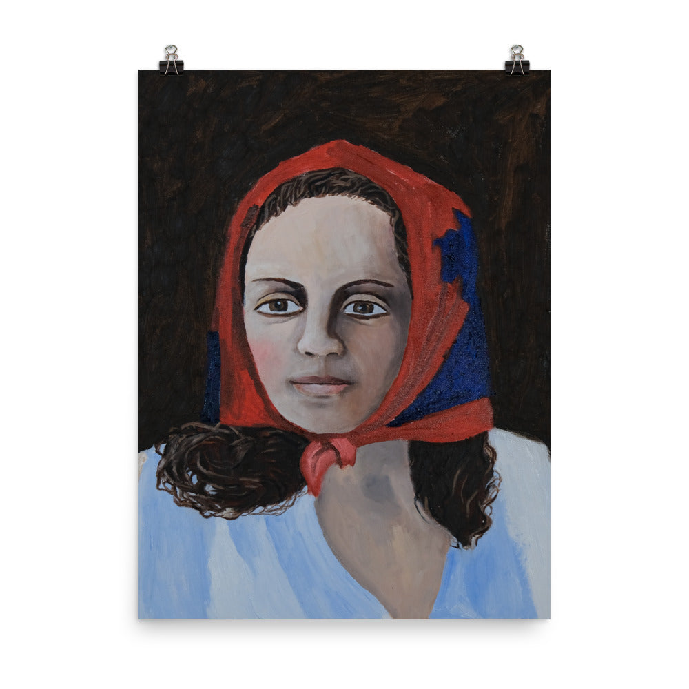 Woman with scarf
