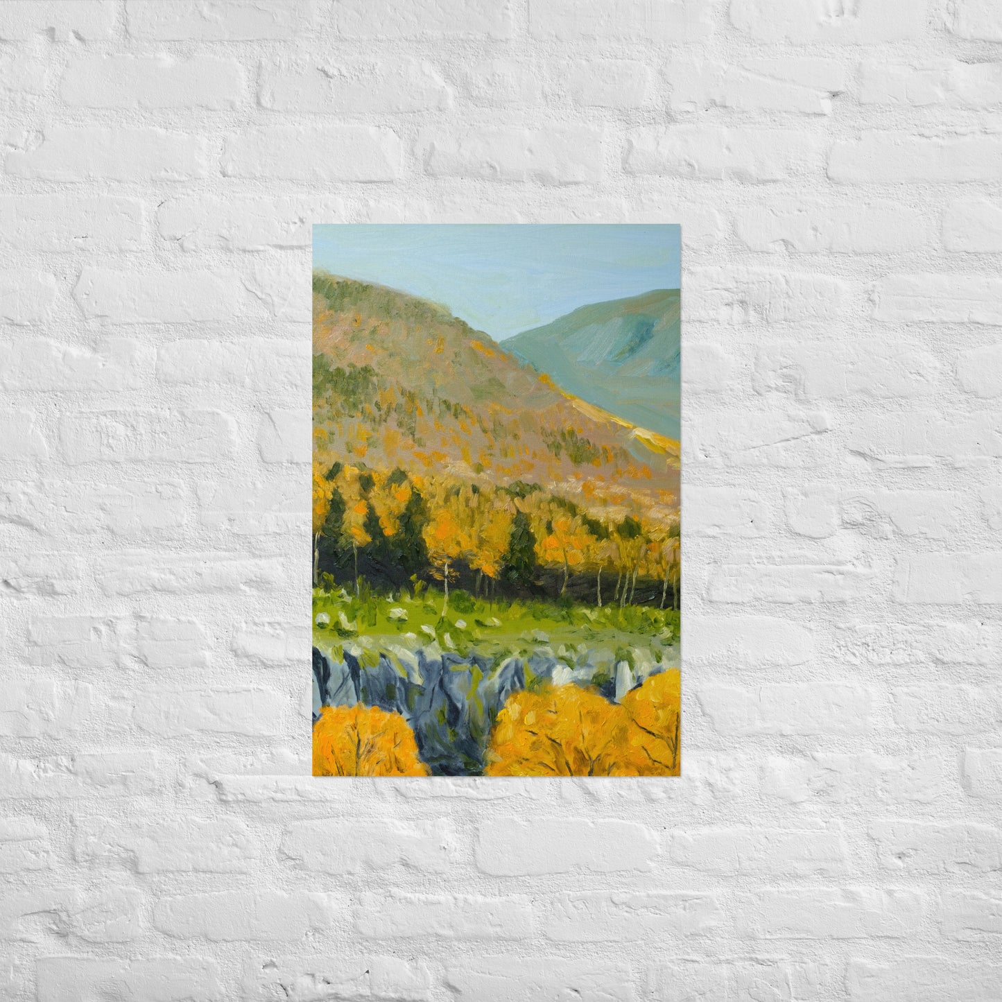 Cliff and aspen trees