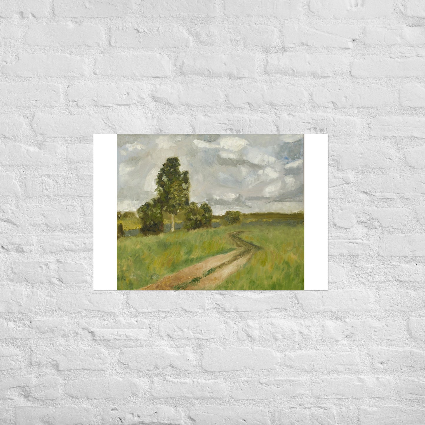 Dirt road in field