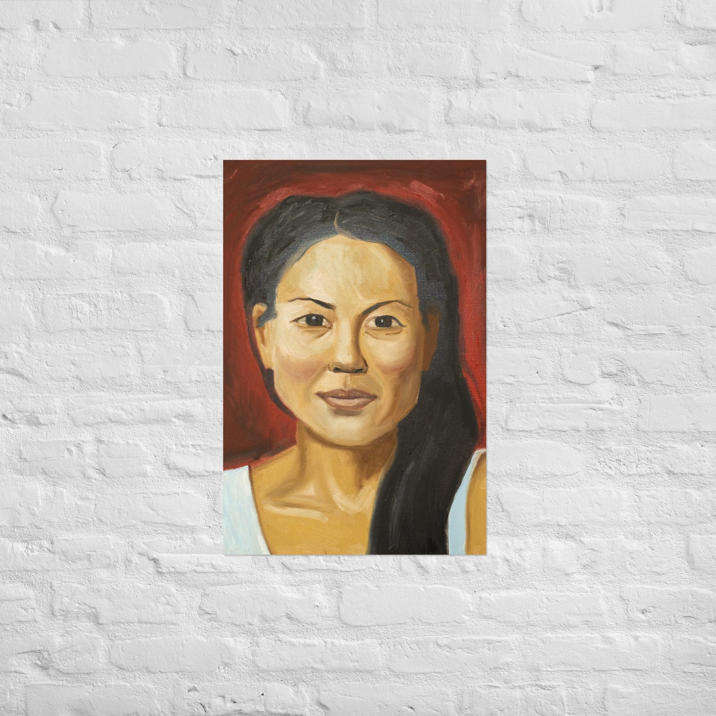 Young woman in red