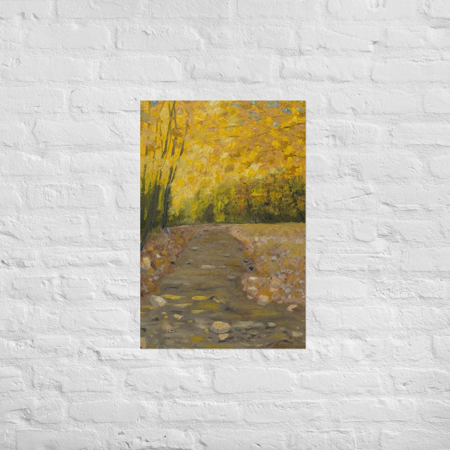 Stream and yellow leaves