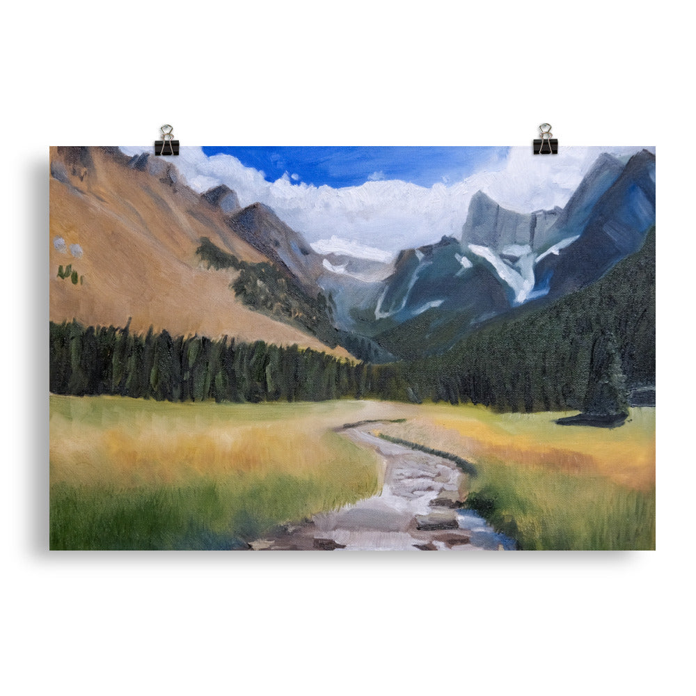 Stream with mountains