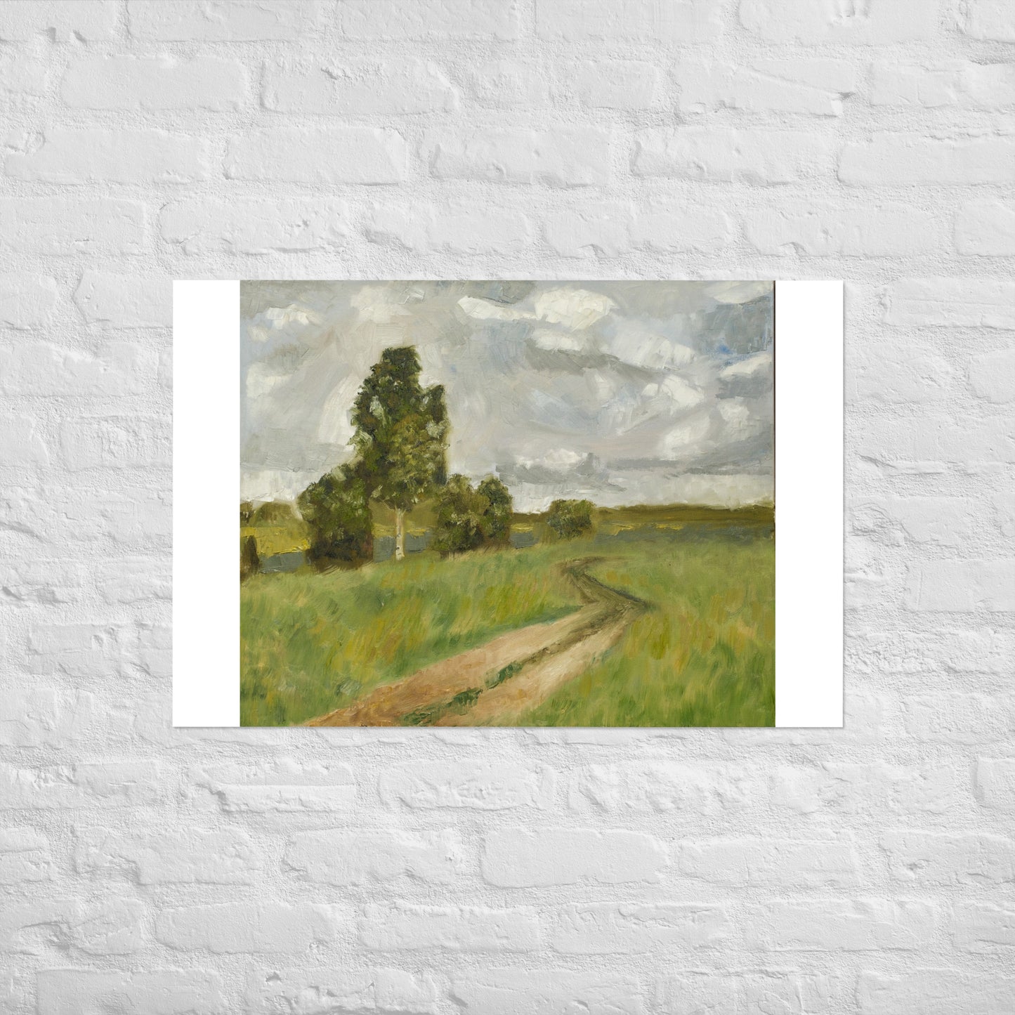 Dirt road in field