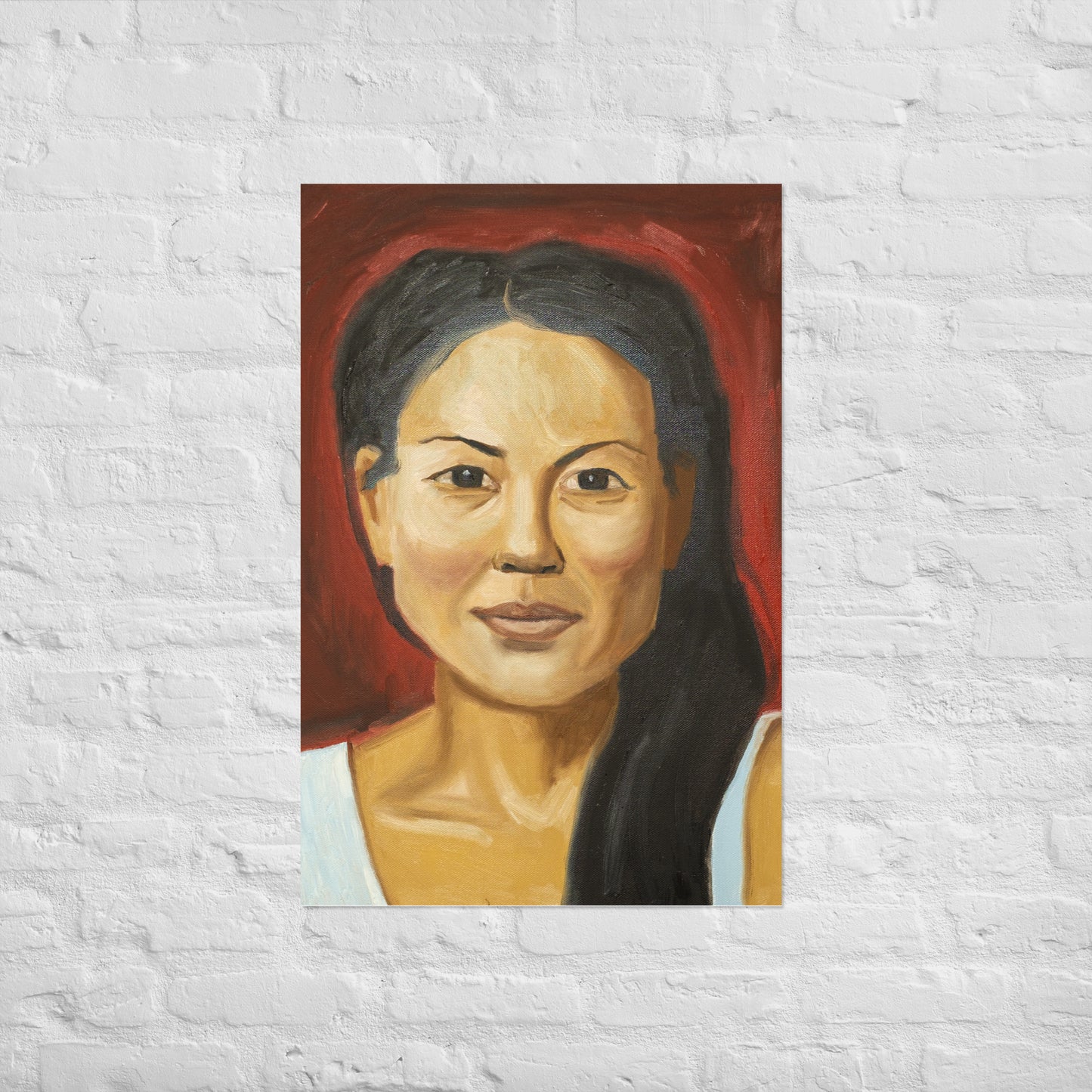 Young woman in red