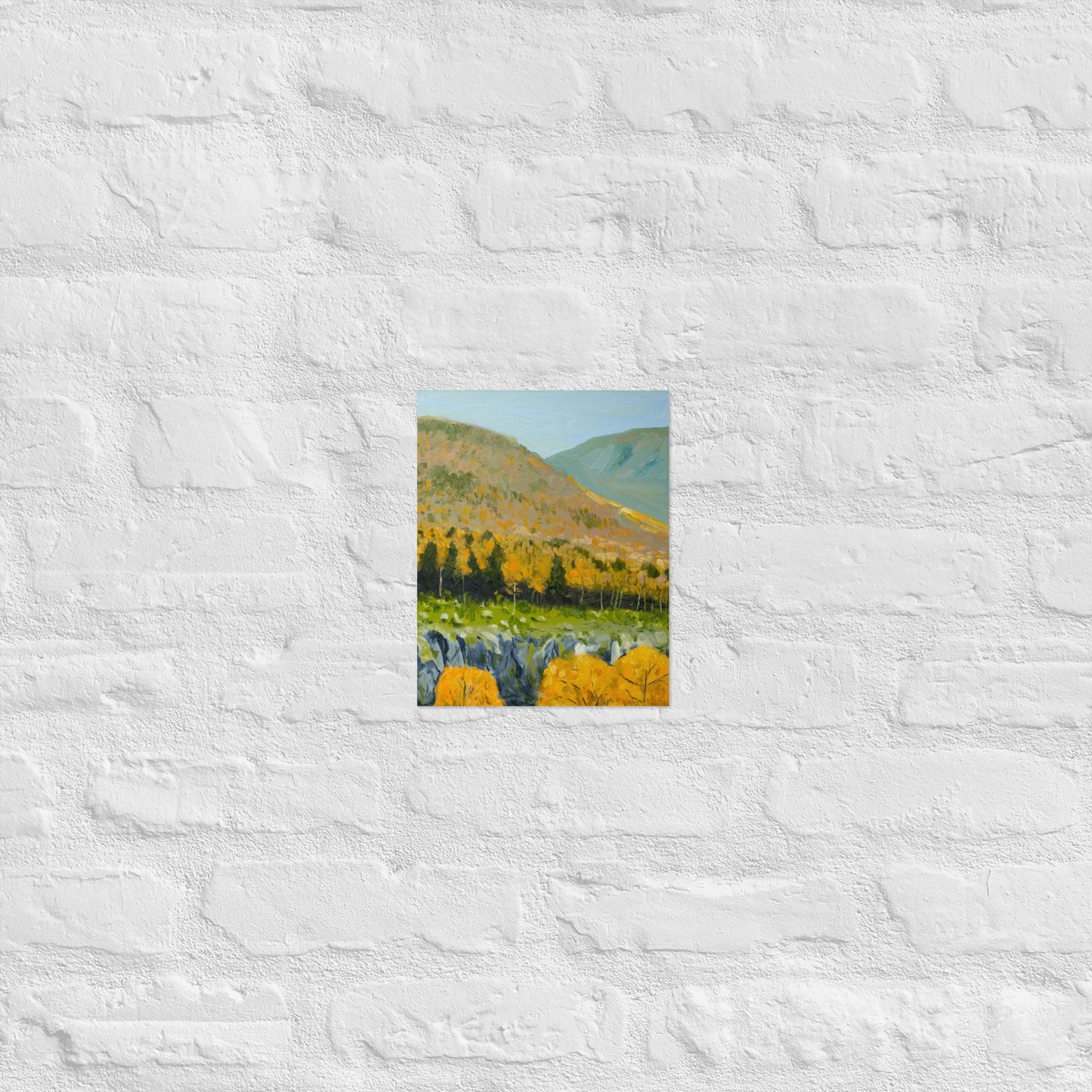 Cliff and aspen trees