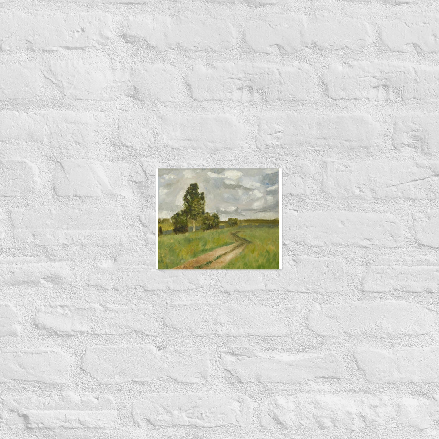 Dirt road in field