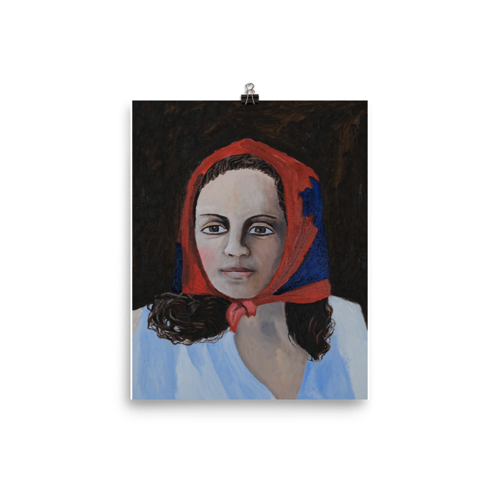 Woman with scarf