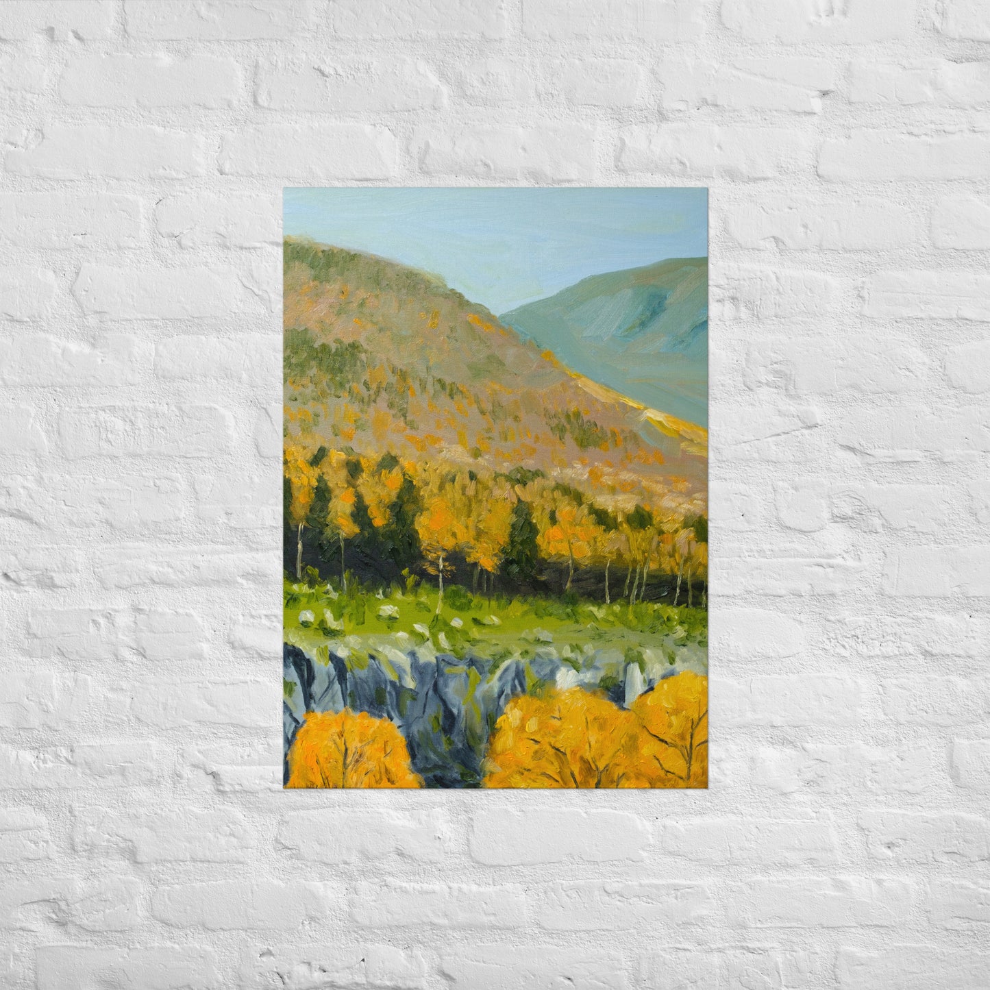 Cliff and aspen trees