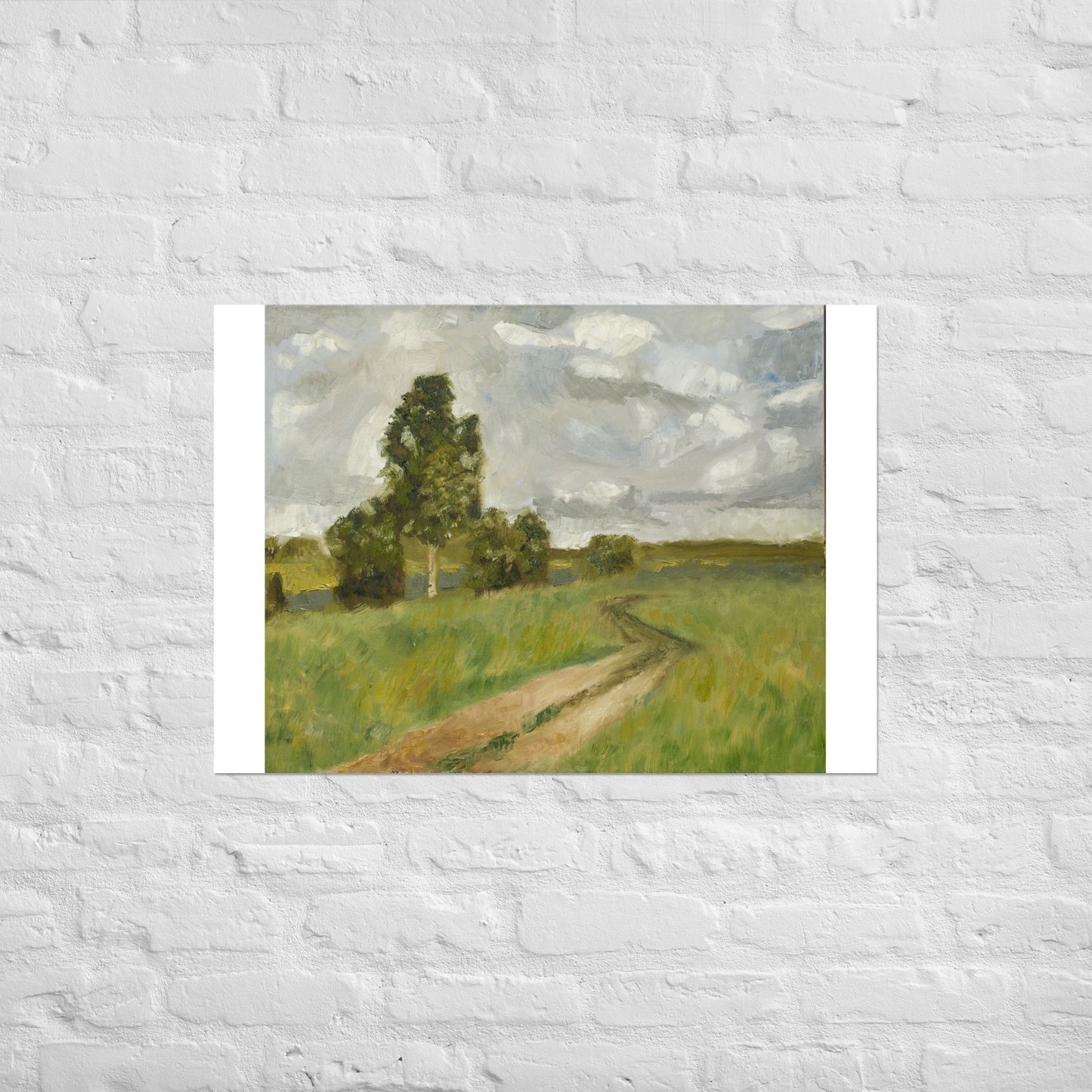 Dirt road in field