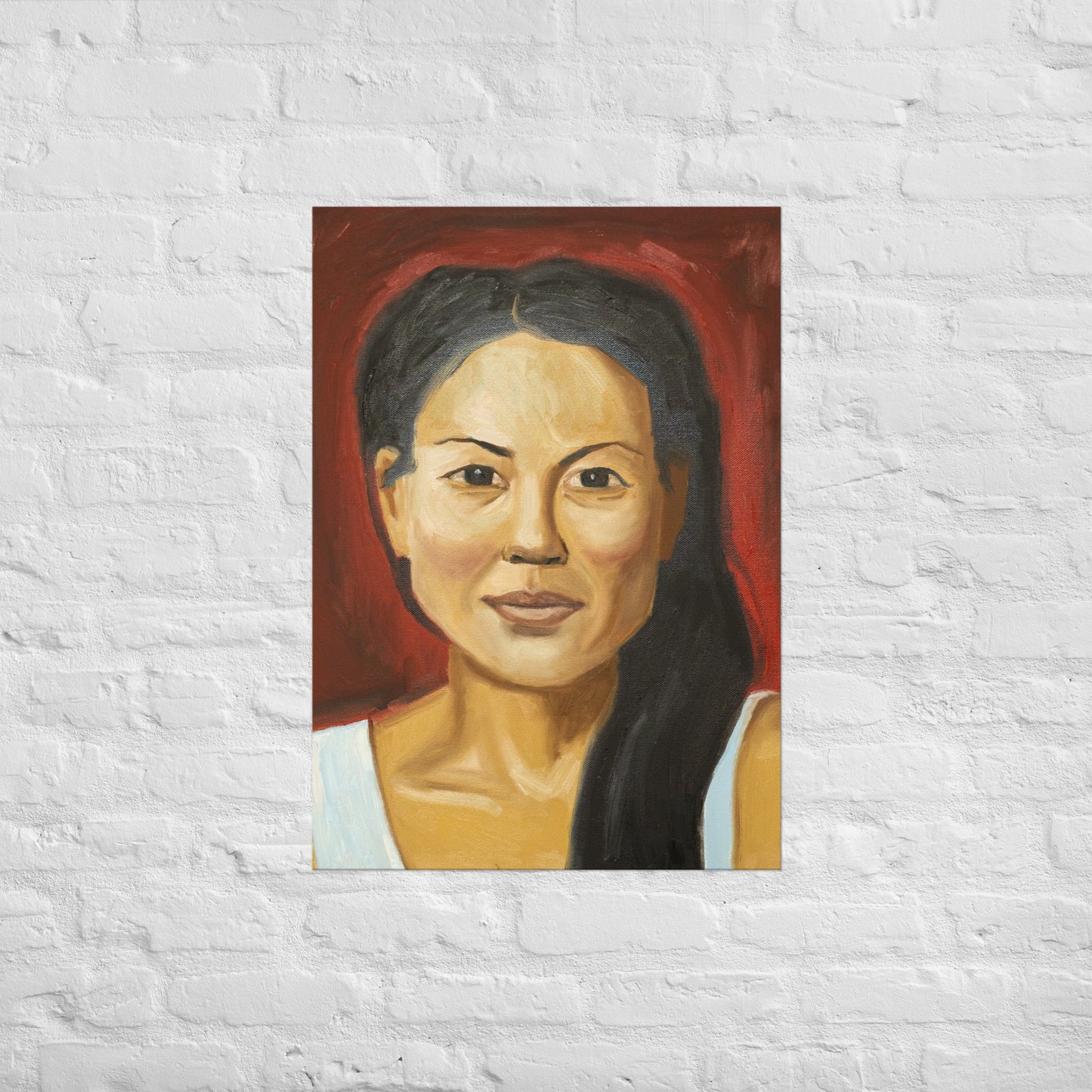 Young woman in red