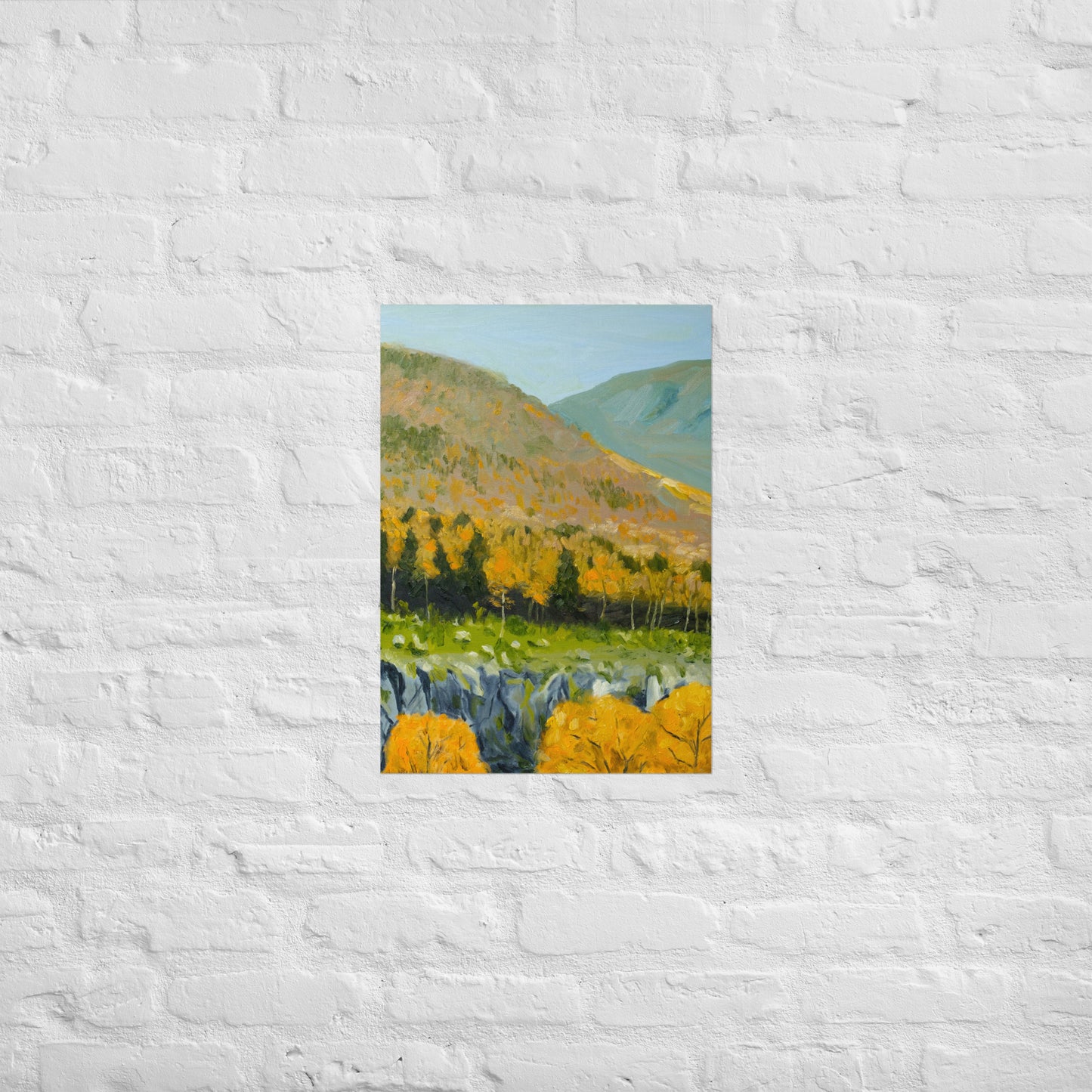 Cliff and aspen trees