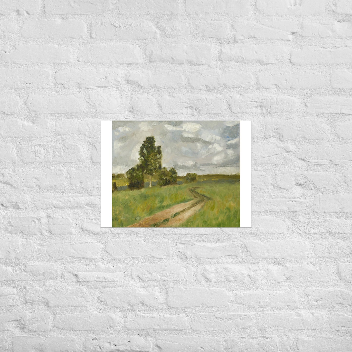 Dirt road in field