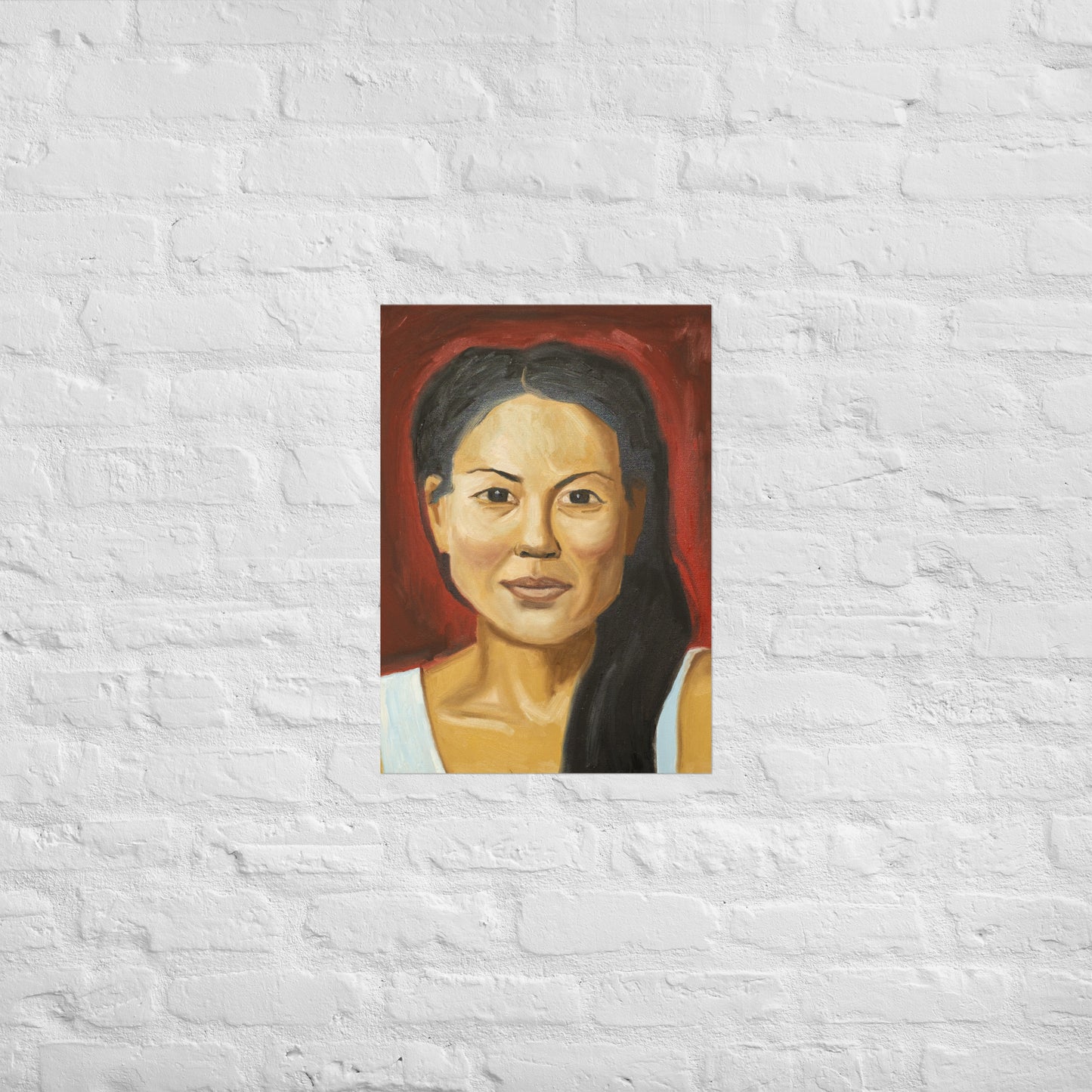 Young woman in red